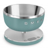 Кухненска везна Smeg Collezione KSC01EGMWW, До 5 кг/5 л, ТАРА, LED дисплей, Противоплъзгаща се основа, Автономия до 36 часа, Изумрудено зелен