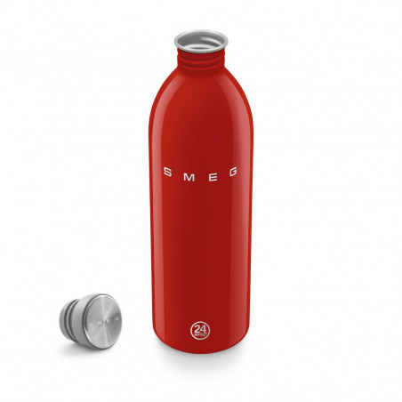 Бутилка Smeg Urban WBF02RD, 1 л, Херметично затваряне, Без ВРА, Неръждаема Стомана, Червена