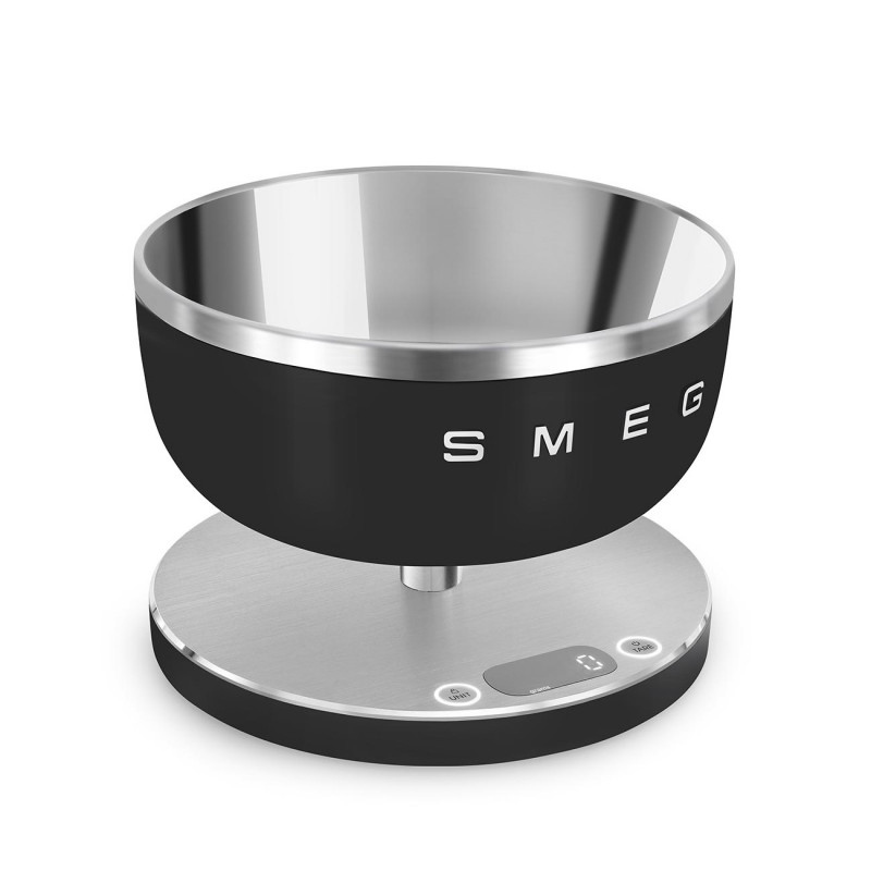 Кухненска везна Smeg Collezione KSC01BLMWW, До 5 кг/5 л, ТАРА, LED дисплей, Противоплъзгаща се основа, Автономия до 36 часа, Черен мат