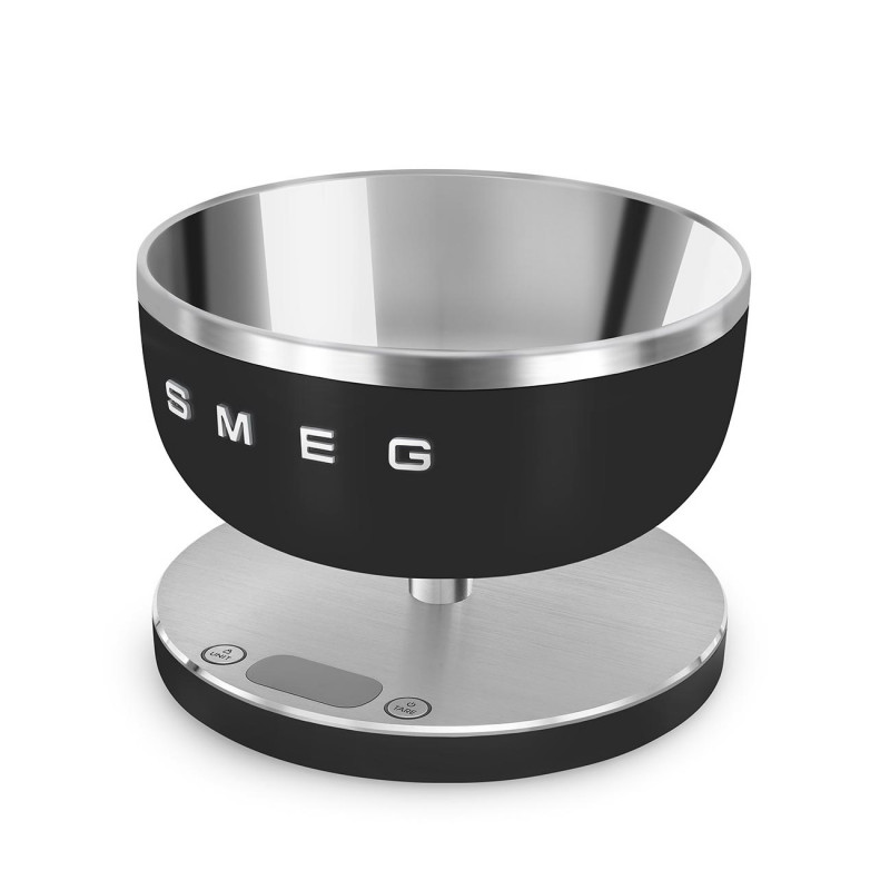Кухненска везна Smeg Collezione KSC01BLMWW, До 5 кг/5 л, ТАРА, LED дисплей, Противоплъзгаща се основа, Автономия до 36 часа, Черен мат