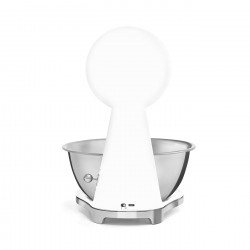 Кухненска везна Smeg KSF01WHWW, Аналогов и дигитален дисплей, До 5 кг/5 л, ТАРА, LED дисплей, Противоплъзгаща се основа, Автономия до 36 часа, Бял мат