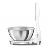 Кухненска везна Smeg KSF01WHWW, Аналогов и дигитален дисплей, До 5 кг/5 л, ТАРА, LED дисплей, Противоплъзгаща се основа, Автономия до 36 часа, Бял мат