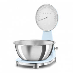 Кухненска везна Smeg KSF01PBWW, Аналогов и дигитален дисплей, До 5 кг/5 л, ТАРА, LED дисплей, Противоплъзгаща се основа, Автономия до 36 часа, Пастелно син