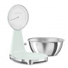 Кухненска везна Smeg KSF01PGWW, Аналогов и дигитален дисплей, До 5 кг/5 л, ТАРА, LED дисплей, Противоплъзгаща се основа, Автономия до 36 часа, Пастелно зелен