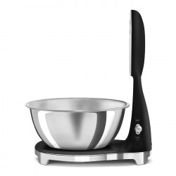 Кухненска везна Smeg KSF01BLWW, Аналогов и дигитален дисплей, До 5 кг/5 л, ТАРА, LED дисплей, Противоплъзгаща се основа, Автономия до 36 часа, Черен
