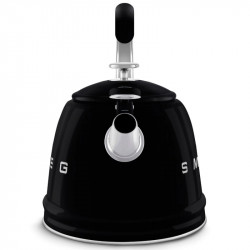 Свирещ чайник Smeg CKLW2001BL,  2.3 л, Индукция, Ненагряваща се дръжка, Стомана, Черен