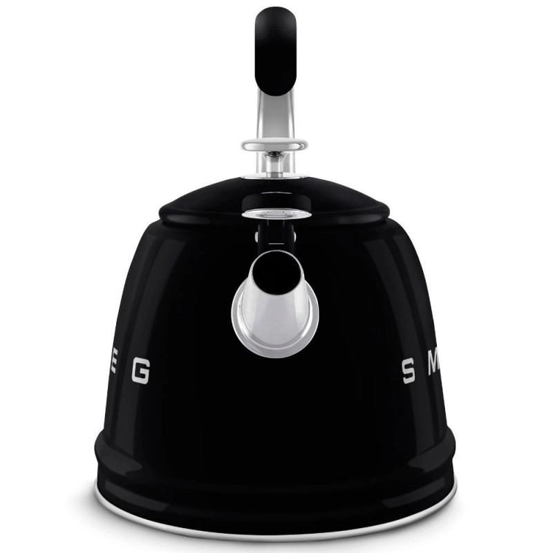 Свирещ чайник Smeg CKLW2001BL,  2.3 л, Индукция, Ненагряваща се дръжка, Стомана, Черен