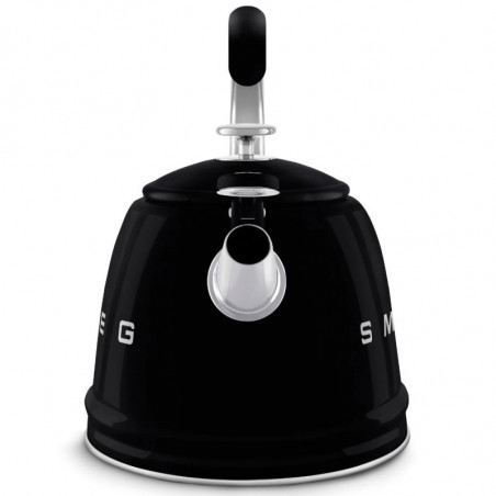 Свирещ чайник Smeg CKLW2001BL,  2.3 л, Индукция, Ненагряваща се дръжка, Стомана, Черен