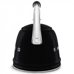 Свирещ чайник Smeg CKLW2001BL,  2.3 л, Индукция, Ненагряваща се дръжка, Стомана, Черен
