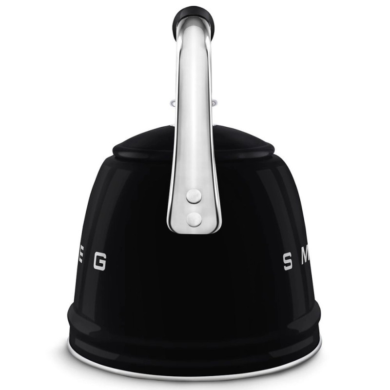 Свирещ чайник Smeg CKLW2001BL,  2.3 л, Индукция, Ненагряваща се дръжка, Стомана, Черен