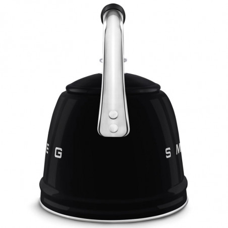 Свирещ чайник Smeg CKLW2001BL,  2.3 л, Индукция, Ненагряваща се дръжка, Стомана, Черен