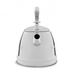 Свирещ чайник Smeg WKF01SS, 2.3 л,Индукция, Ненагряваща се дръжка, Стомана, Сребрист