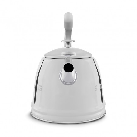 Свирещ чайник Smeg WKF01SS, 2.3 л,Индукция, Ненагряваща се дръжка, Стомана, Сребрист