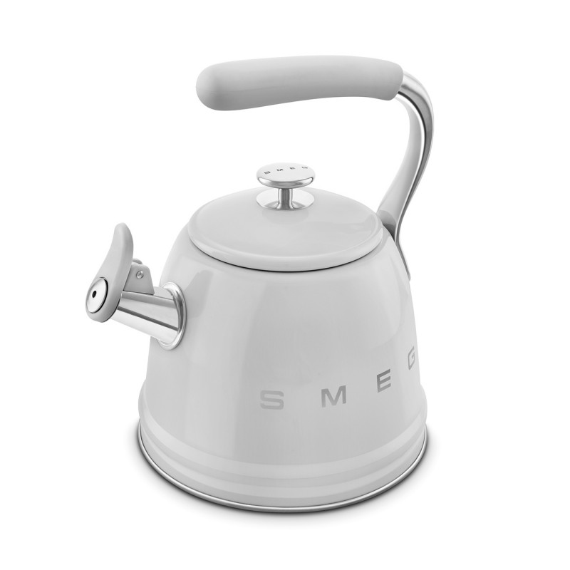 Свирещ чайник Smeg WKF01SS, 2.3 л,Индукция, Ненагряваща се дръжка, Стомана, Сребрист