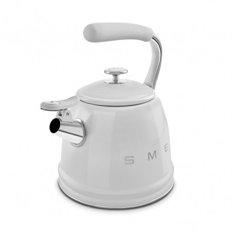 Свирещ чайник Smeg WKF01SS, 2.3 л,Индукция, Ненагряваща се дръжка, Стомана, Сребрист