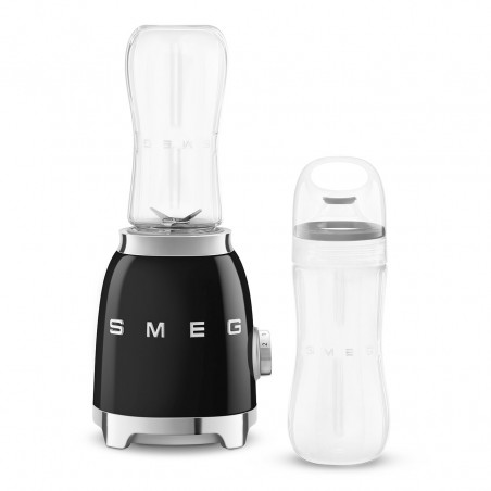 Блендер Smeg PBF01BLEU, 300W, 2x 600 мл, 20000-24000 об/мин, Противоплъзгаща основа, Без BPA, Неръждаема стомана, Черен