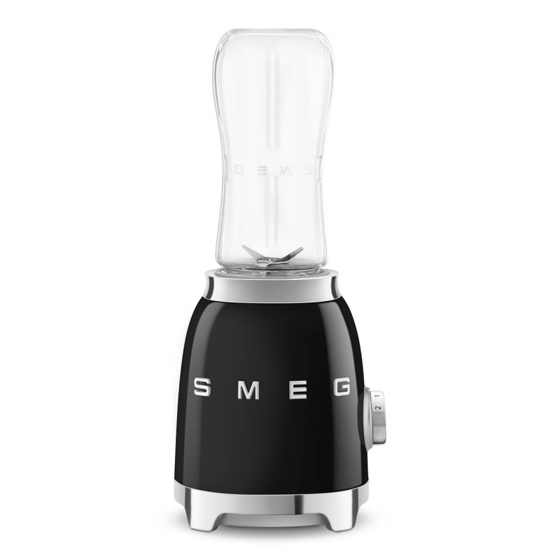 Блендер Smeg PBF01BLEU, 300W, 2x 600 мл, 20000-24000 об/мин, Противоплъзгаща основа, Без BPA, Неръждаема стомана, Черен