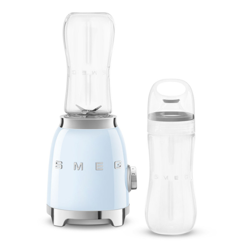 Блендер Smeg PBF01PBEU, 300W, 2x 600 мл, 20000-24000 об/мин, Противоплъзгаща основа, Без BPA, Неръждаема стомана, Пастелно син