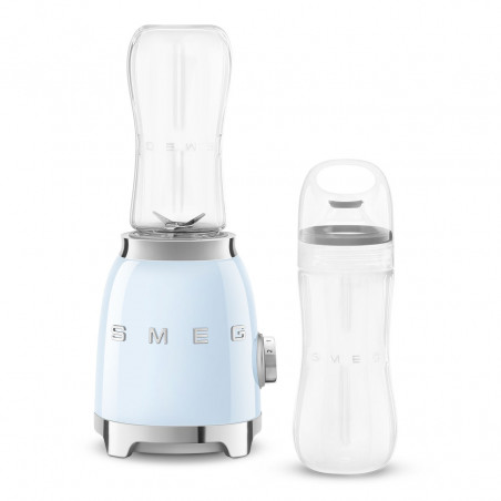 Блендер Smeg PBF01PBEU, 300W, 2x 600 мл, 20000-24000 об/мин, Противоплъзгаща основа, Без BPA, Неръждаема стомана, Пастелно син