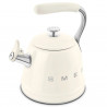 Свирещ чайник Smeg WKF01CR, 2.3 л, Индукция, Ненагряваща се дръжка, Стомана, Крем