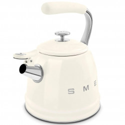 Свирещ чайник Smeg WKF01CR, 2.3 л, Индукция, Ненагряваща се дръжка, Стомана, Крем