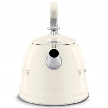Свирещ чайник Smeg WKF01CR, 2.3 л, Индукция, Ненагряваща се дръжка, Стомана, Крем