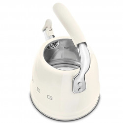 Свирещ чайник Smeg WKF01CR, 2.3 л, Индукция, Ненагряваща се дръжка, Стомана, Крем