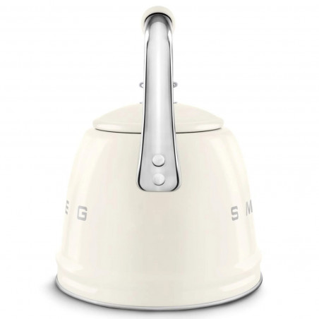 Свирещ чайник Smeg WKF01CR, 2.3 л, Индукция, Ненагряваща се дръжка, Стомана, Крем