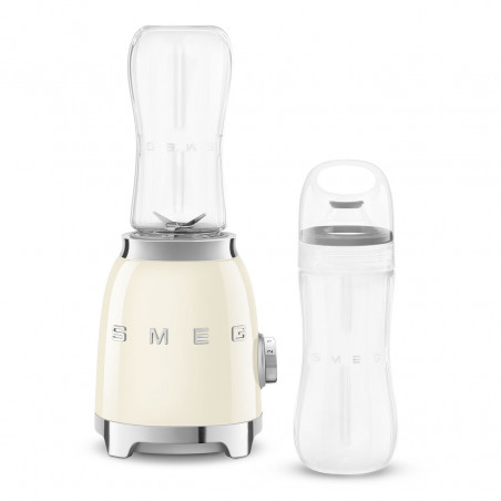 Блендер Smeg PBF01CREU, 300W, 2x 600 мл, 20000-24000 об/мин, Противоплъзгаща основа, Без BPA, Неръждаема стомана, Крема