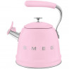 Свирещ чайник Smeg WKF01PK, 2.3 л, Индукция, Ненагряваща се дръжка, Стомана, Розов
