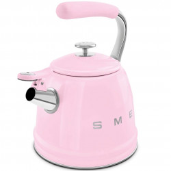 Свирещ чайник Smeg WKF01PK, 2.3 л, Индукция, Ненагряваща се дръжка, Стомана, Розов