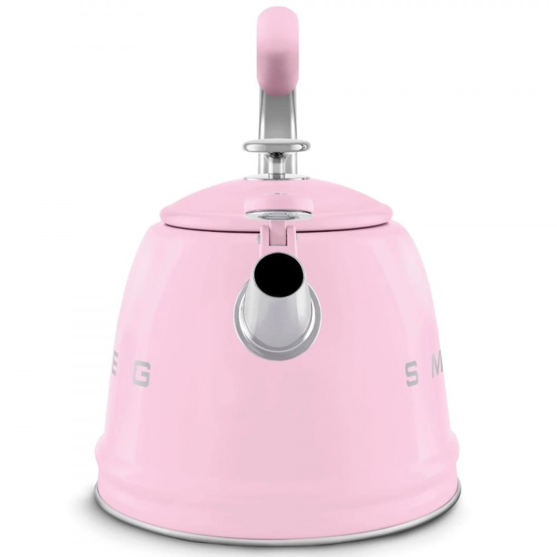Свирещ чайник Smeg WKF01PK, 2.3 л, Индукция, Ненагряваща се дръжка, Стомана, Розов