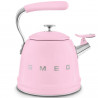 Свирещ чайник Smeg WKF01PK, 2.3 л, Индукция, Ненагряваща се дръжка, Стомана, Розов