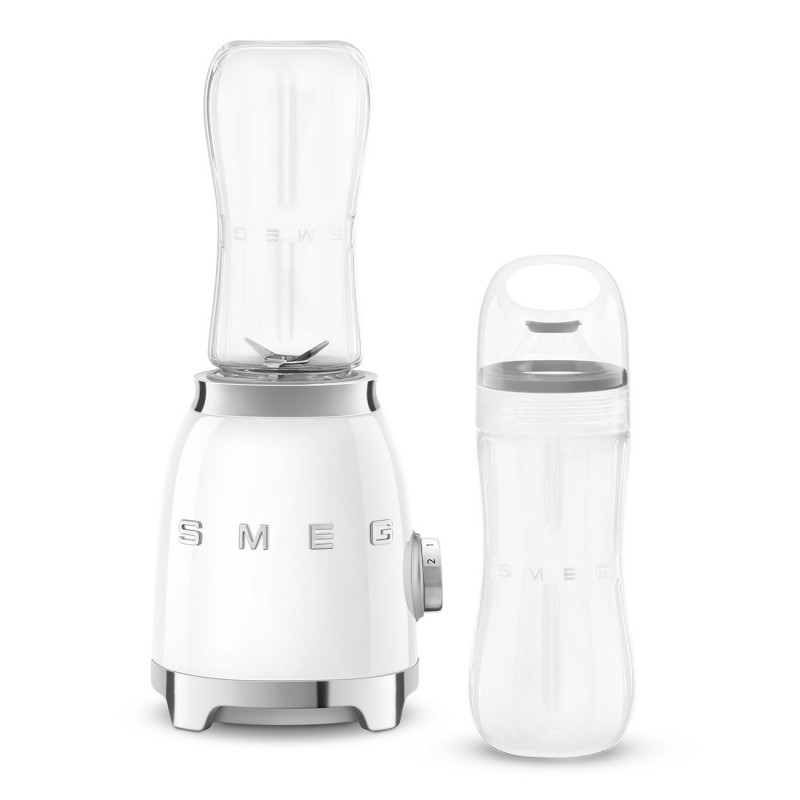 Блендер Smeg PBF01WHEU, 300W, 2x 600 мл, 20000-24000 об/мин, Противоплъзгаща основа, Без BPA, Неръждаема стомана, Бял
