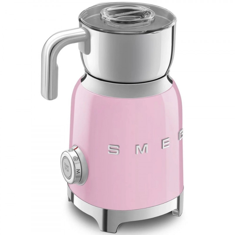 Уред за разпенване на мляко Smeg MFF11PKEU, 500 W, 600 мл, 8 програми, Подвижна кана, Автоматично изключване, Розов