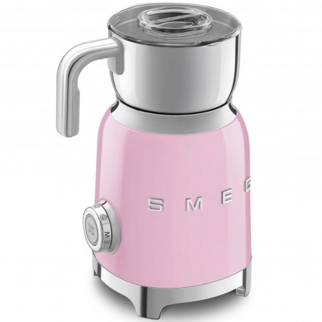 Уред за разпенване на мляко Smeg MFF11PKEU, 500 W, 600 мл, 8 програми, Подвижна кана, Автоматично изключване, Розов