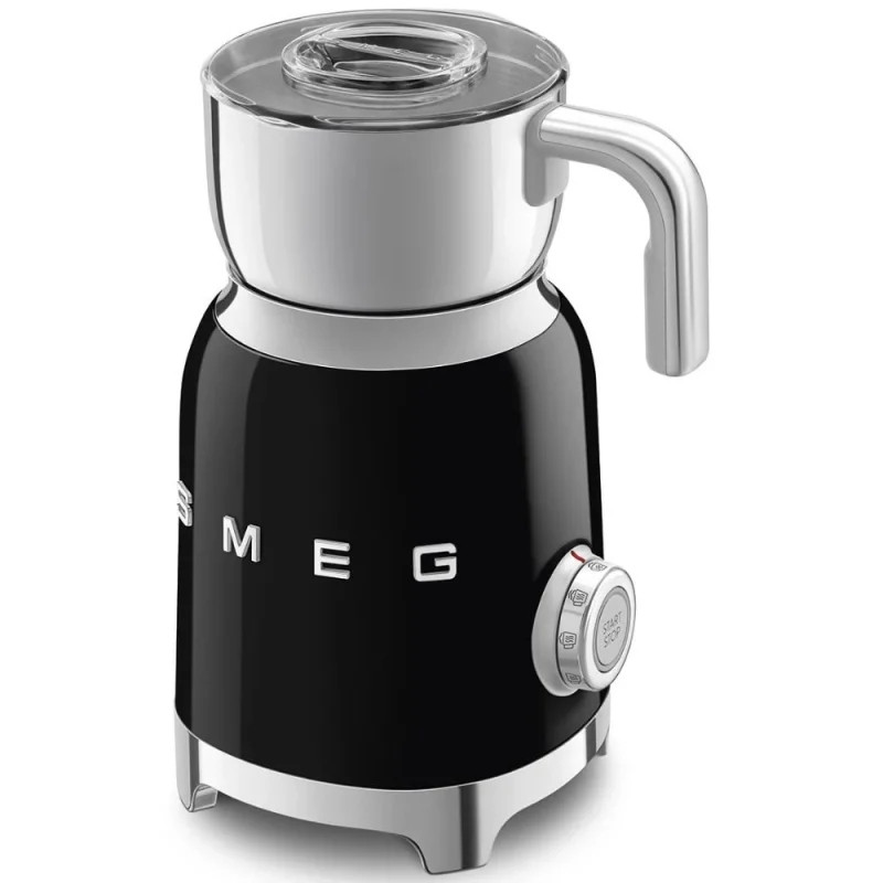 Уред за разпенване на мляко Smeg MFF11BLEU, 500 W, 600 мл, 8 програми, Подвижна кана, Автоматично изключване, Черен