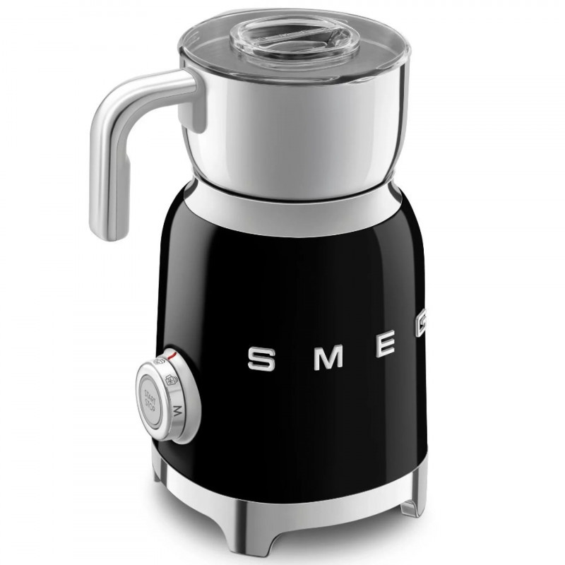 Уред за разпенване на мляко Smeg MFF11BLEU, 500 W, 600 мл, 8 програми, Подвижна кана, Автоматично изключване, Черен