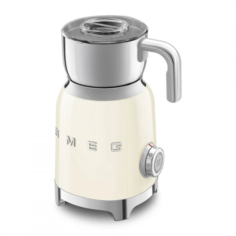 Уред за разпенване на мляко Smeg MFF11CREU, 500 W, 600 мл, 8 програми, Подвижна кана, Автоматично изключване, Крем
