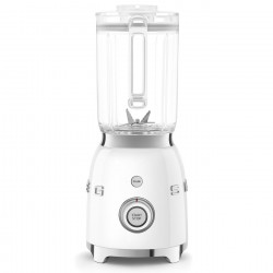 Блендер Smeg BLF03WHEU, 800W, 1.5 л, 18000 об/мин, 4 програми, 4 скорости + Пулс, Неръждаема стомана, Бял