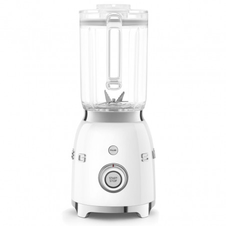 Блендер Smeg BLF03WHEU, 800W, 1.5 л, 18000 об/мин, 4 програми, 4 скорости + Пулс, Неръждаема стомана, Бял