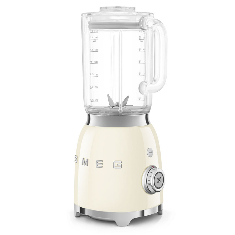 Блендер Smeg BLF03CREU, 800W, 1.5 л, 18000 об/мин, 4 програми, 4 скорости + Пулс, Неръждаема стомана, Крема