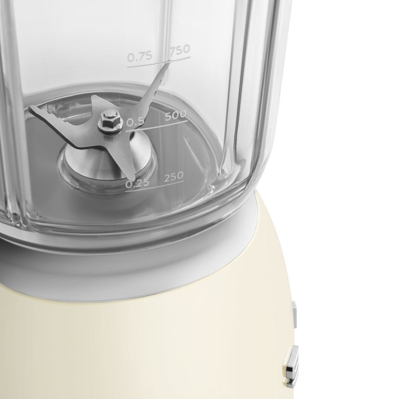 Блендер Smeg BLF03CREU, 800W, 1.5 л, 18000 об/мин, 4 програми, 4 скорости + Пулс, Неръждаема стомана, Крема