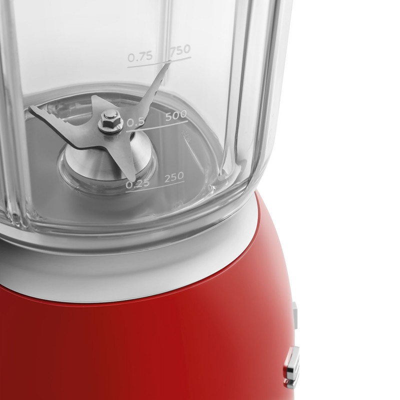 Блендер Smeg BLF03RDEU, 800W, 1.5 л, 18000 об/мин, 4 програми, 4 скорости + Пулс, Неръждаема стомана, Червен