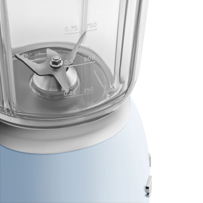Блендер Smeg BLF03PBEU, 800W, 1.5 л, 18000 об/мин, 4 програми, 4 скорости + Пулс, Неръждаема стомана, Пастелно син