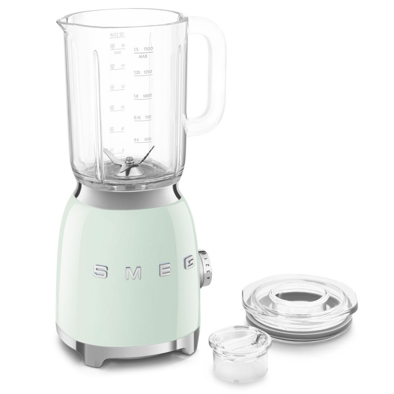 Блендер Smeg BLF03PGEU, 800W, 1.5 л, 18000 об/мин, 4 програми, 4 скорости + Пулс, Неръждаема стомана, Пастелно зелен