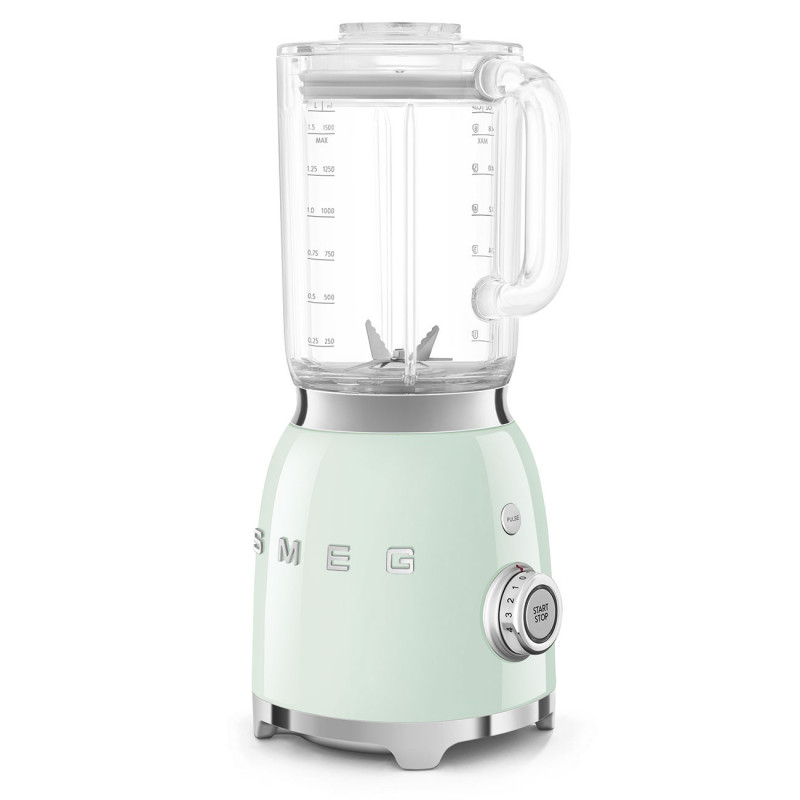 Блендер Smeg BLF03PGEU, 800W, 1.5 л, 18000 об/мин, 4 програми, 4 скорости + Пулс, Неръждаема стомана, Пастелно зелен