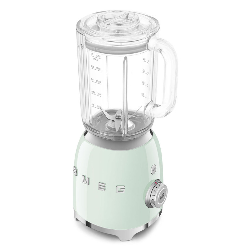 Блендер Smeg BLF03PGEU, 800W, 1.5 л, 18000 об/мин, 4 програми, 4 скорости + Пулс, Неръждаема стомана, Пастелно зелен