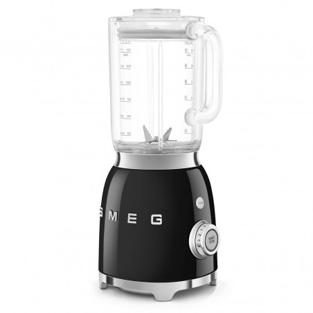 Блендер Smeg BLF03BLEU, 800W, 1.5 л, 18000 об/мин, 4 програми, 4 скорости + Пулс, Неръждаема стомана, Черен