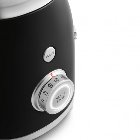 Блендер Smeg BLF03BLEU, 800W, 1.5 л, 18000 об/мин, 4 програми, 4 скорости + Пулс, Неръждаема стомана, Черен